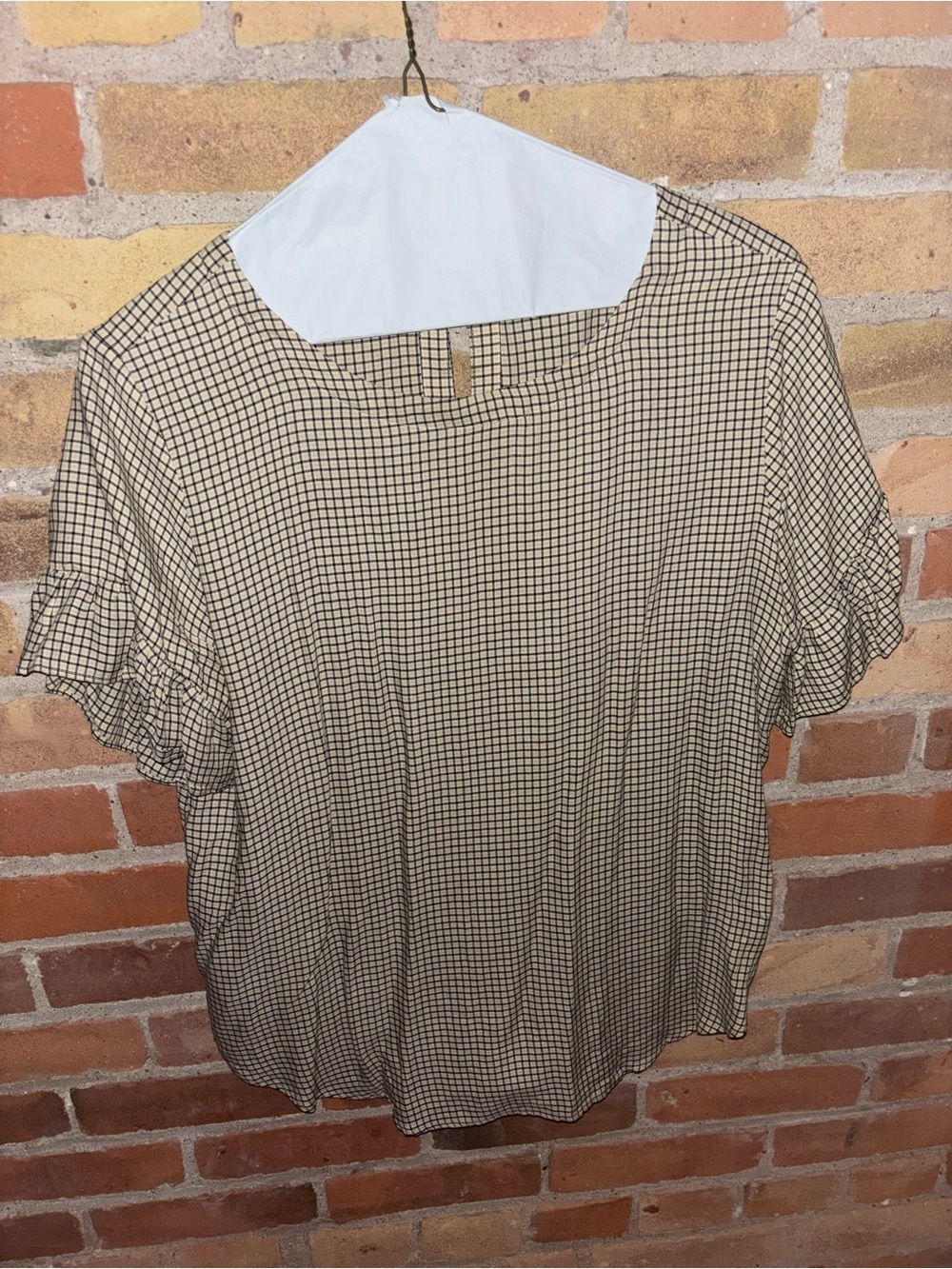 Loft Yellow and Navy Blue Checkered Shirt